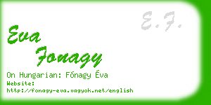 eva fonagy business card